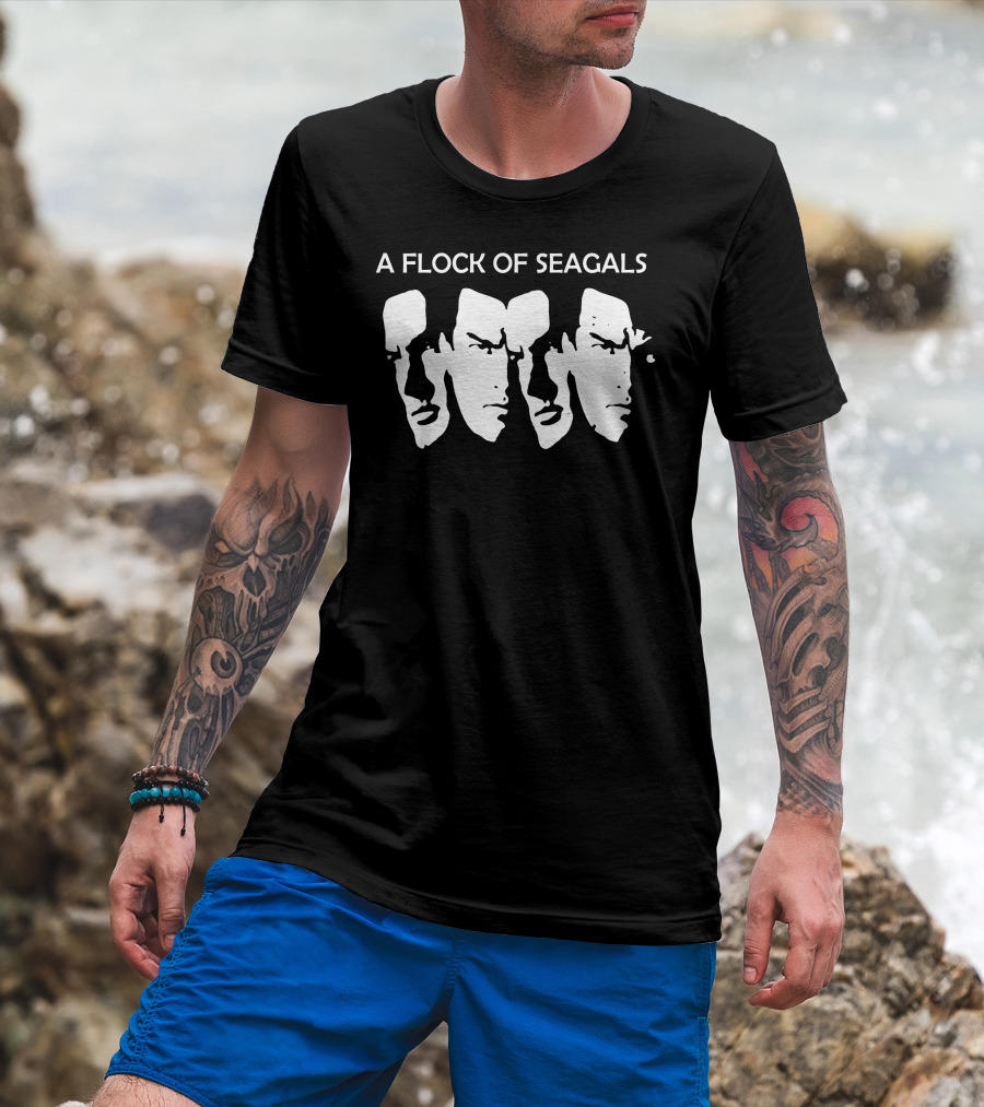 A Flock Of Seagals Steven Seagal Silhouette Faces T-Shirt
