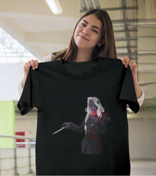 Agent Underdark Drow Holding Red Gem And Sword T-Shirt