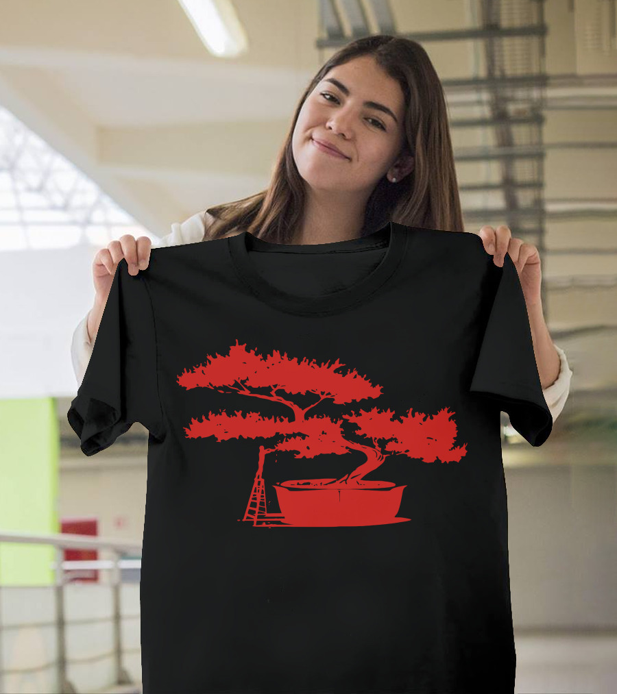 Bonsai Gardener Trimming a Red Bonsai Tree T-Shirt