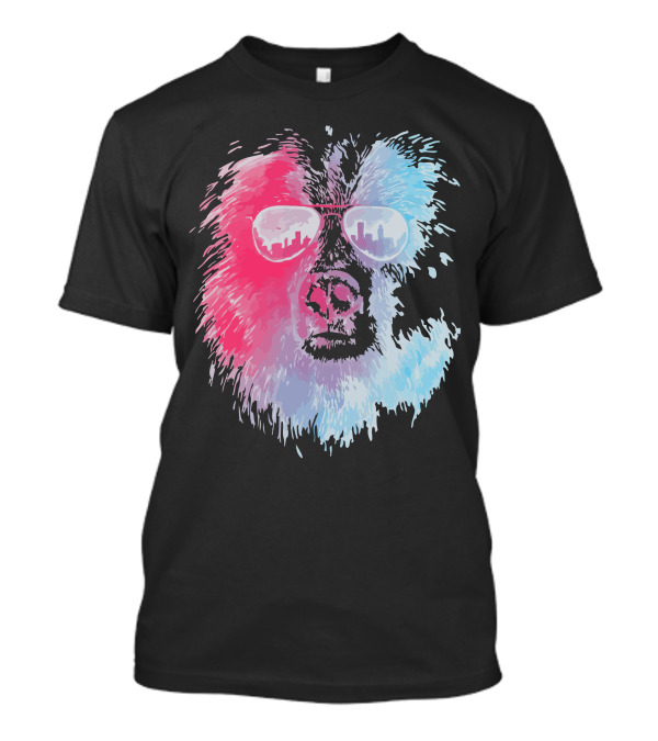 Call Of The Wild Bear With Sunglasses City Reflection T-Shirt