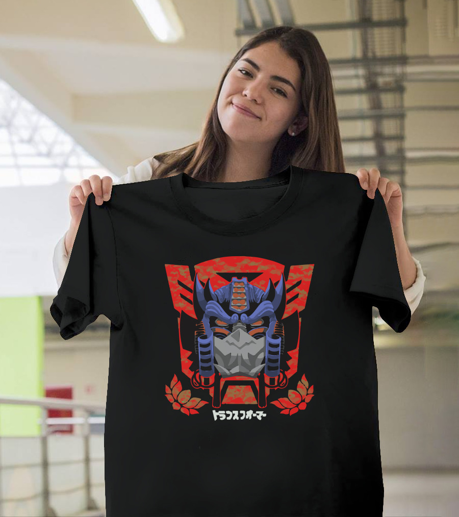 Optimus Shogun Transformers Samurai Mask Japanese Kanji T-Shirt
