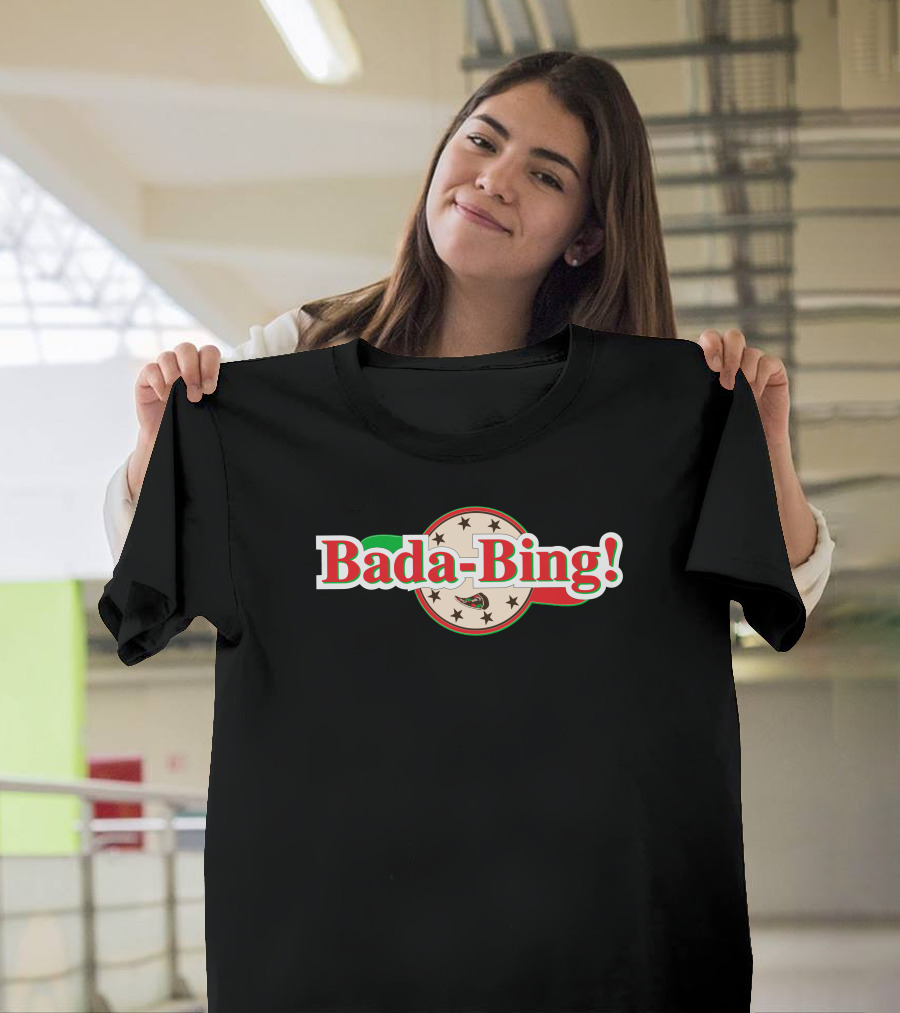 Bada Bing Pizza Italian Flag Colors Star Circle T-Shirt
