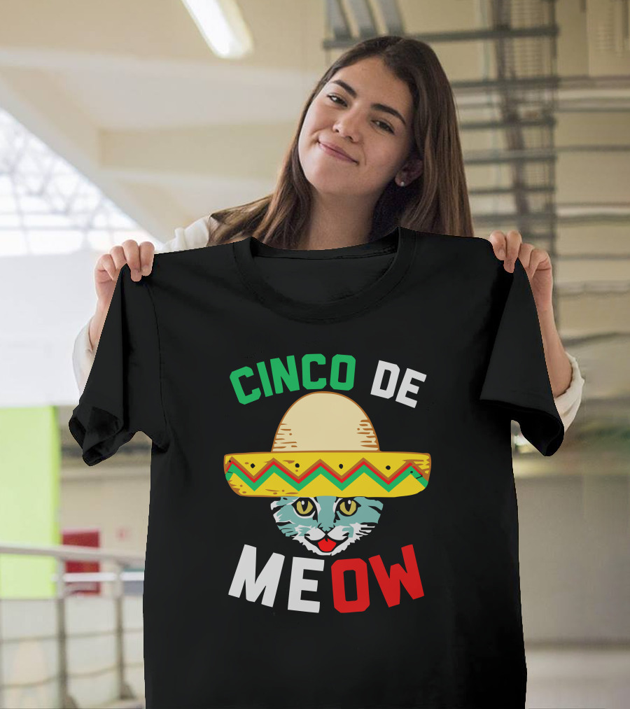 Cinco De Meow Cat with Sombrero T-Shirt