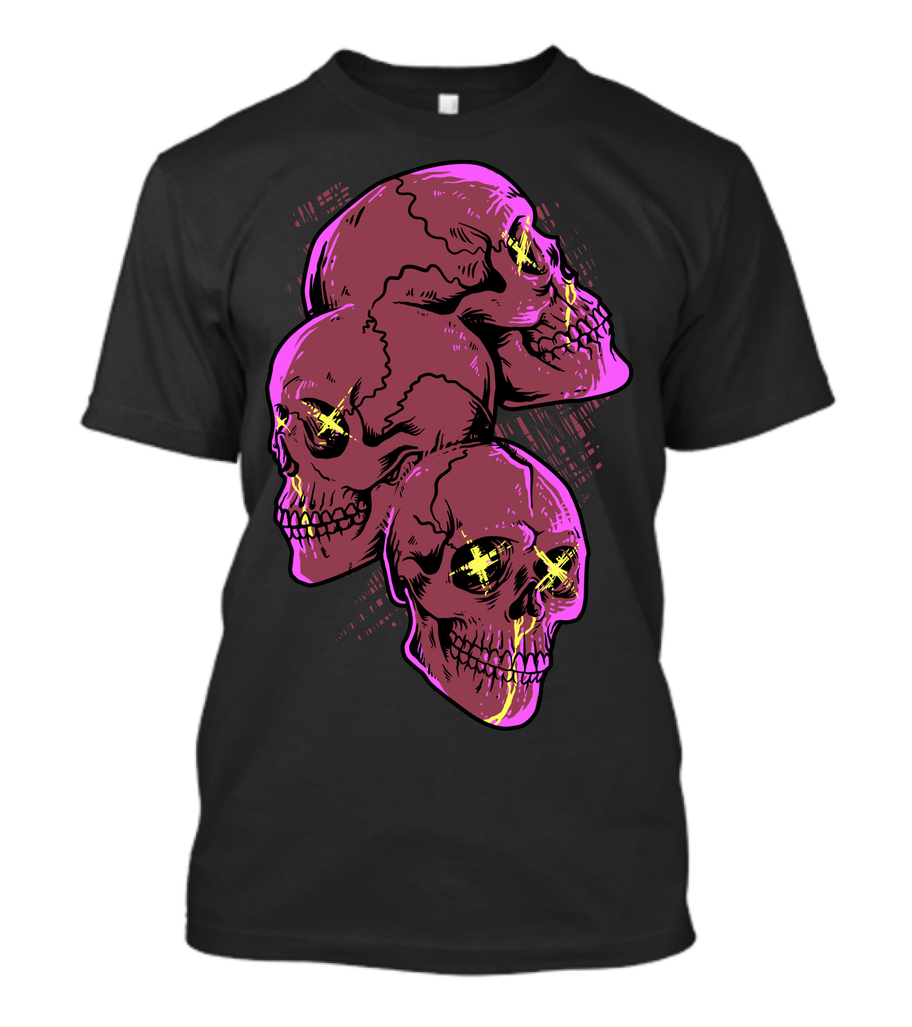 Skull Trio Neon Die T-Shirt