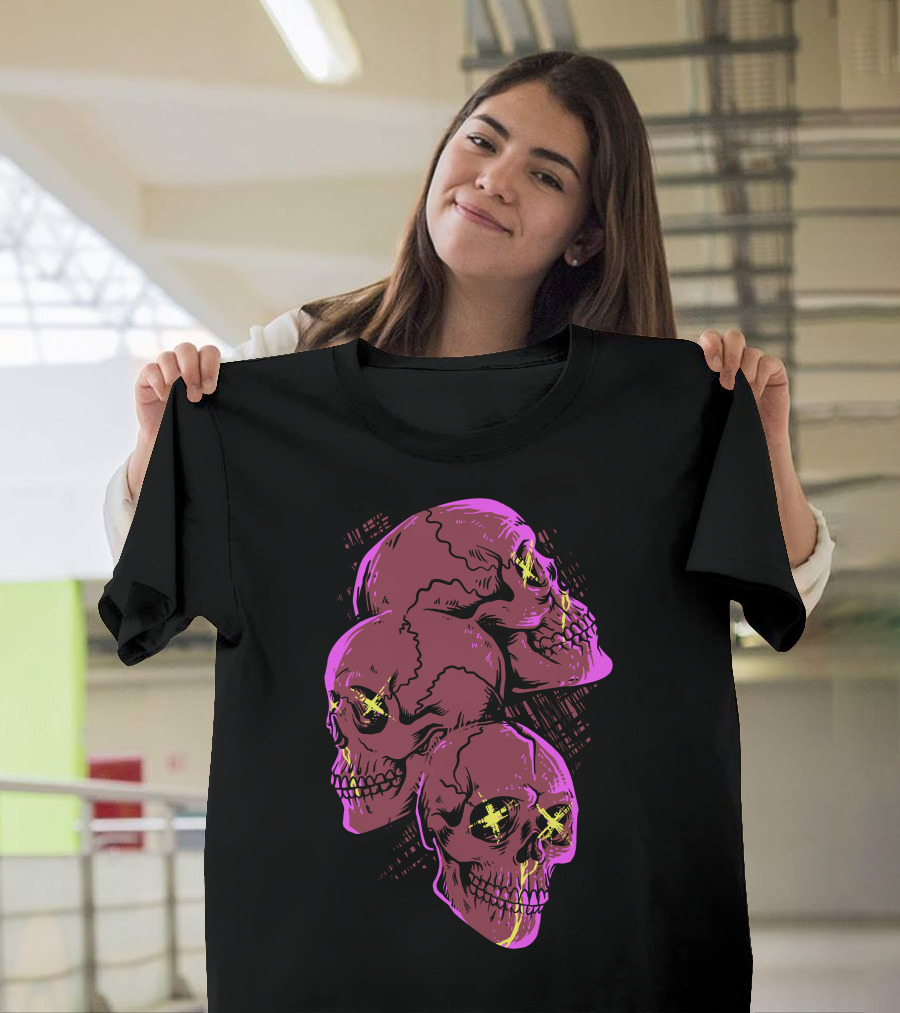 Skull Trio Neon Die T-Shirt