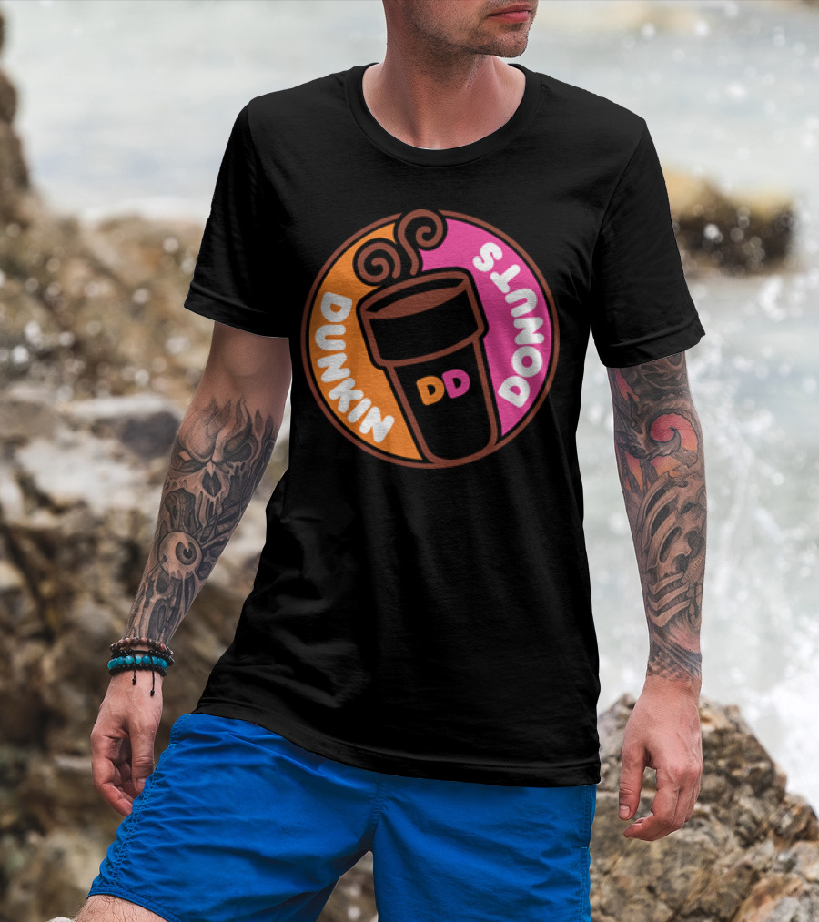 Dunkin Donuts Coffee Cup Icon With DD Initials T-Shirt