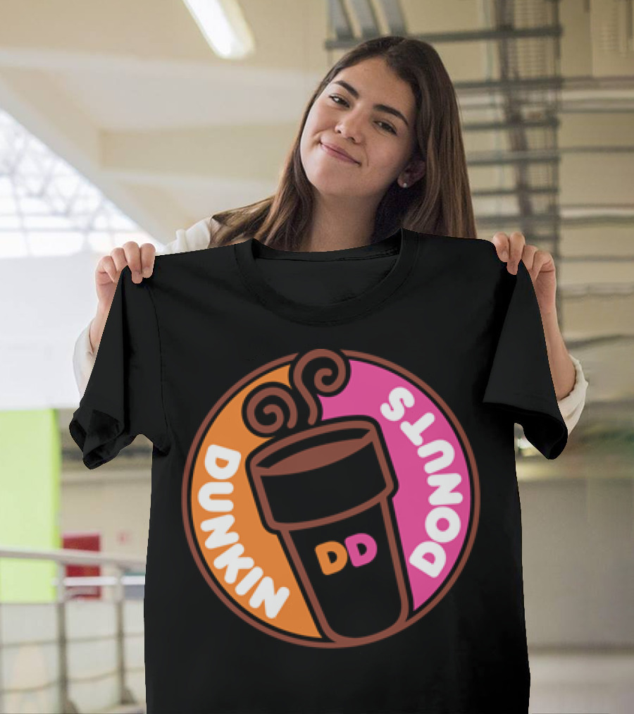 Dunkin Donuts Coffee Cup Icon With DD Initials T-Shirt