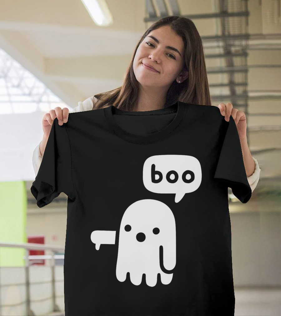 Boo Ghost With Pointing Gesture of Disapproval T-Shirt
