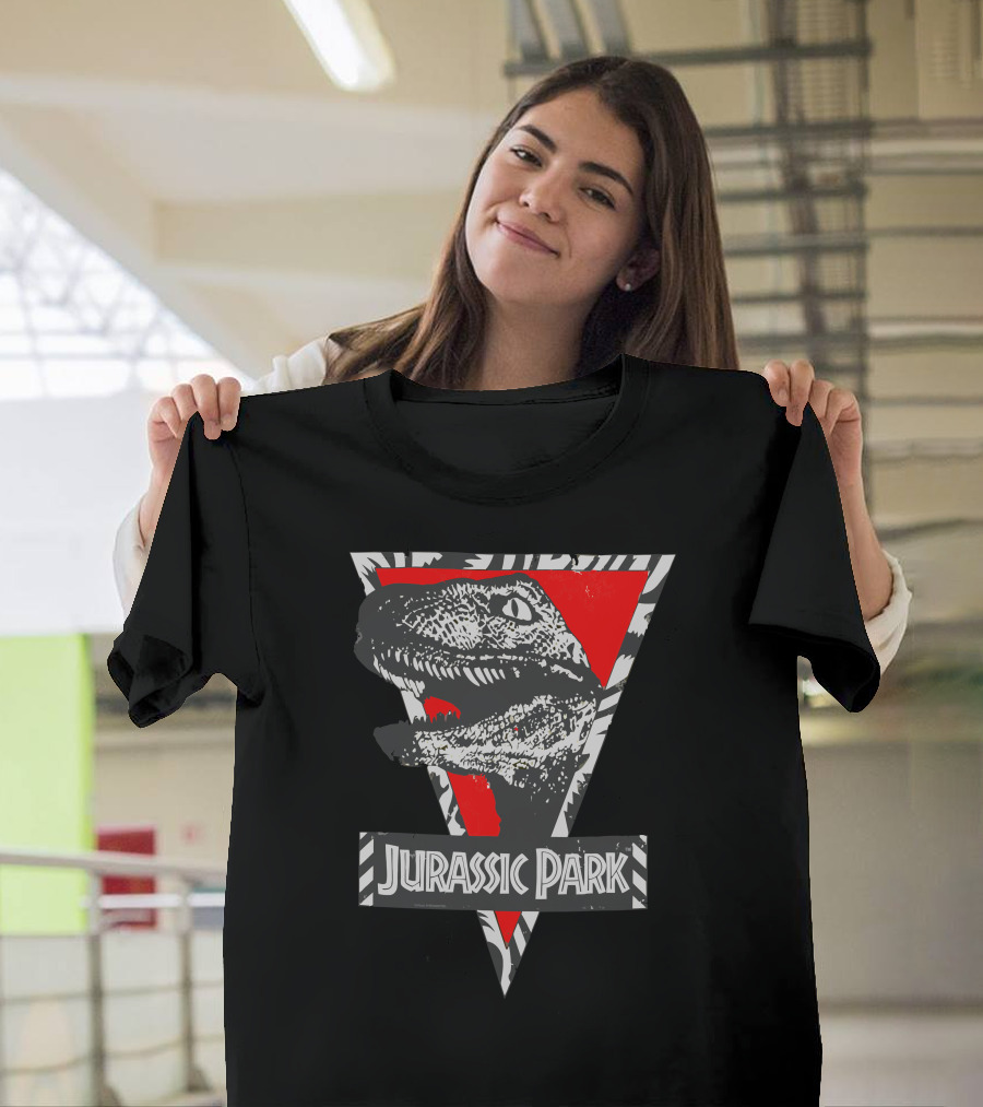 Jurassic Park Raptor Triangle Red Stripe T-Shirt