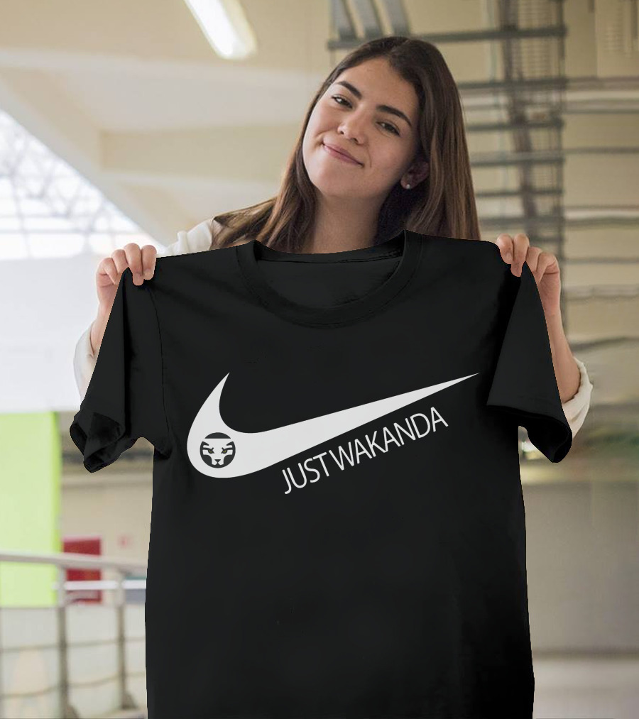 Just Wakanda Swoosh Panther T-Shirt