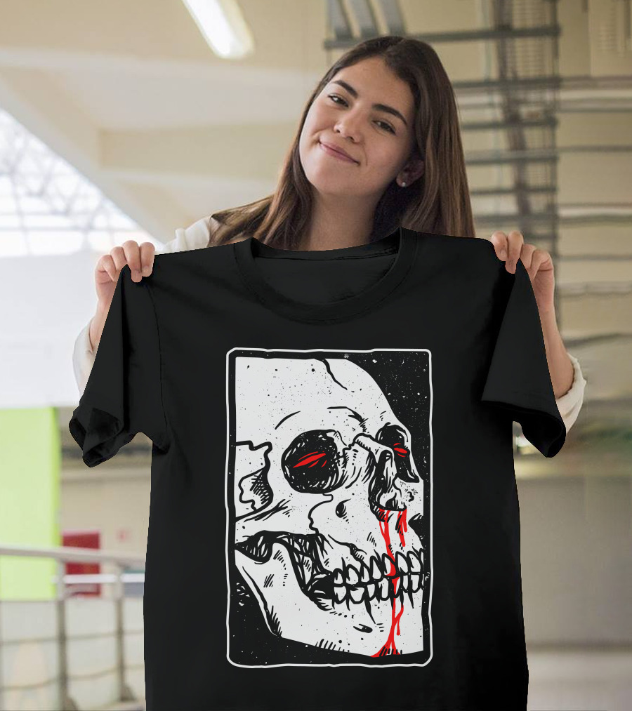 Peek Skull Red Eyes and Tears T-Shirt