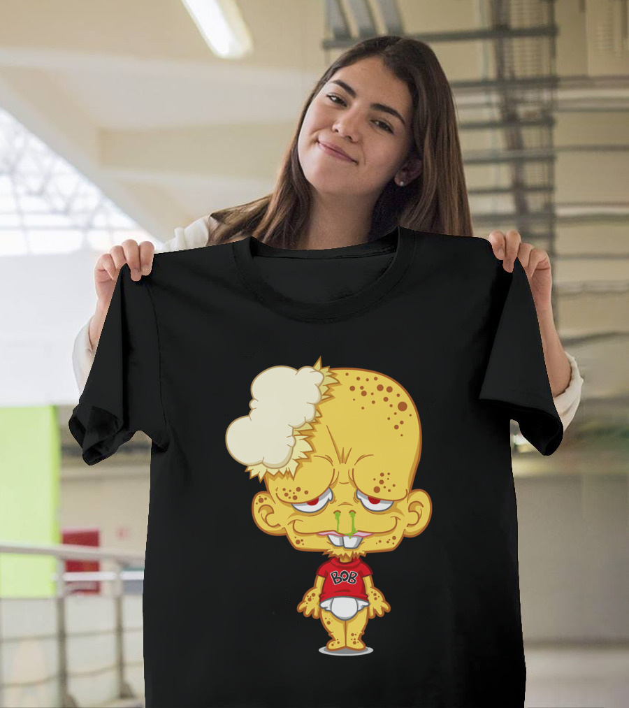 Popelbob Popcornkopf Bob Character with Yellow Face and Popcorn Hair T-Shirt