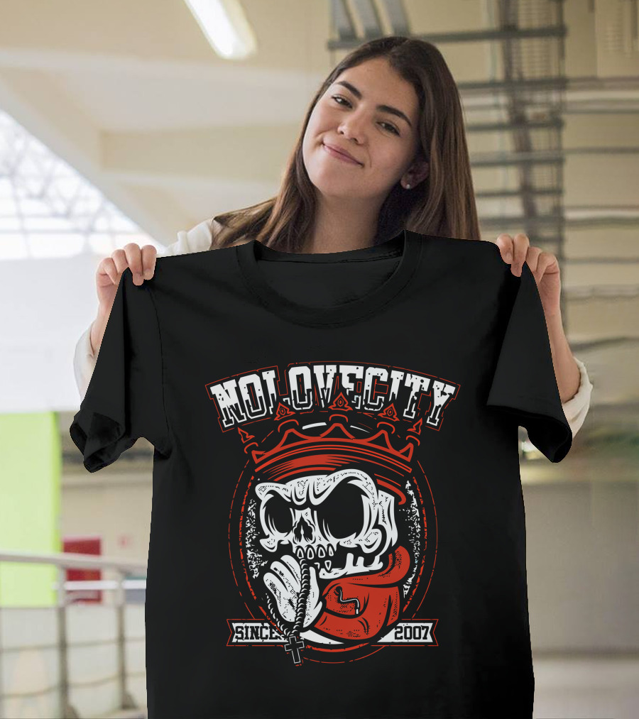 NO LOVE CITY Praying Skull Since 2007 T-Shirt