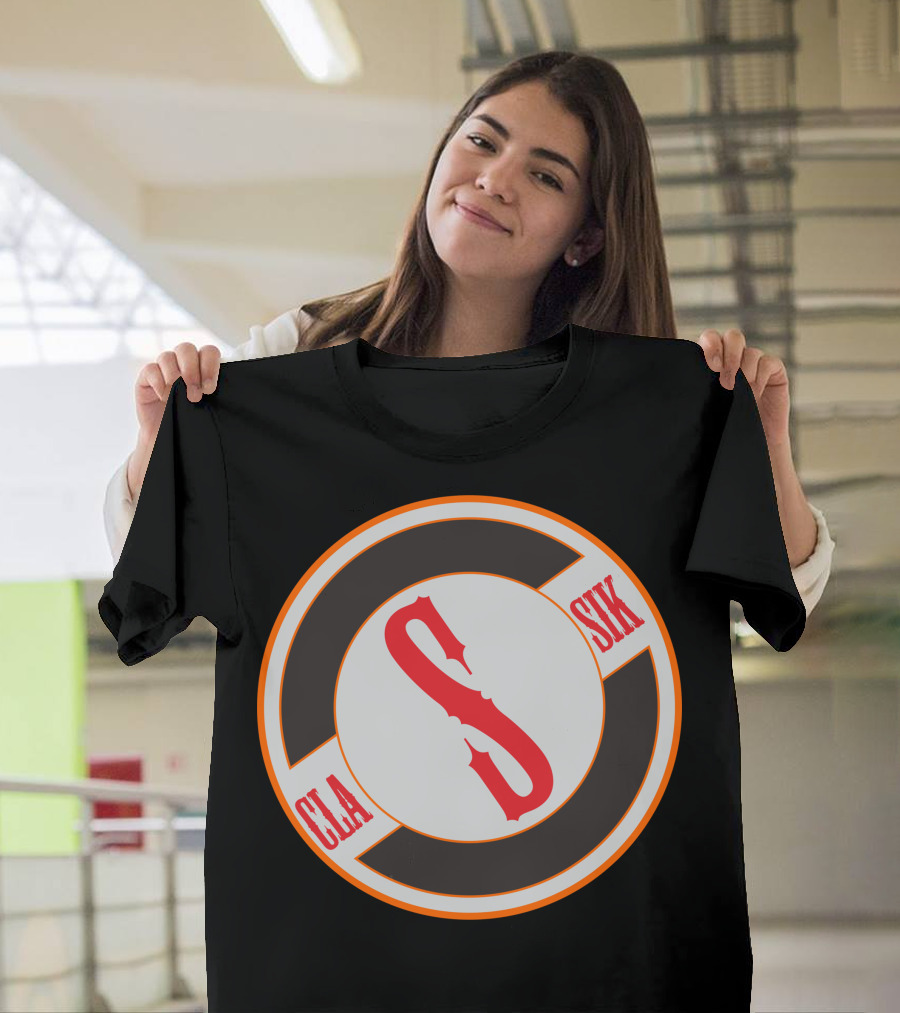 Cla Sik Red S Monogram in Circular Emblem T-Shirt
