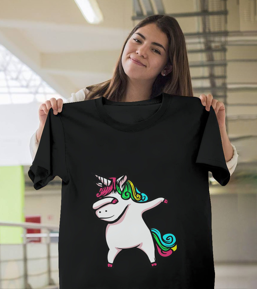 Dad Of The Birthday Girl Dabbing Unicorn T-Shirt