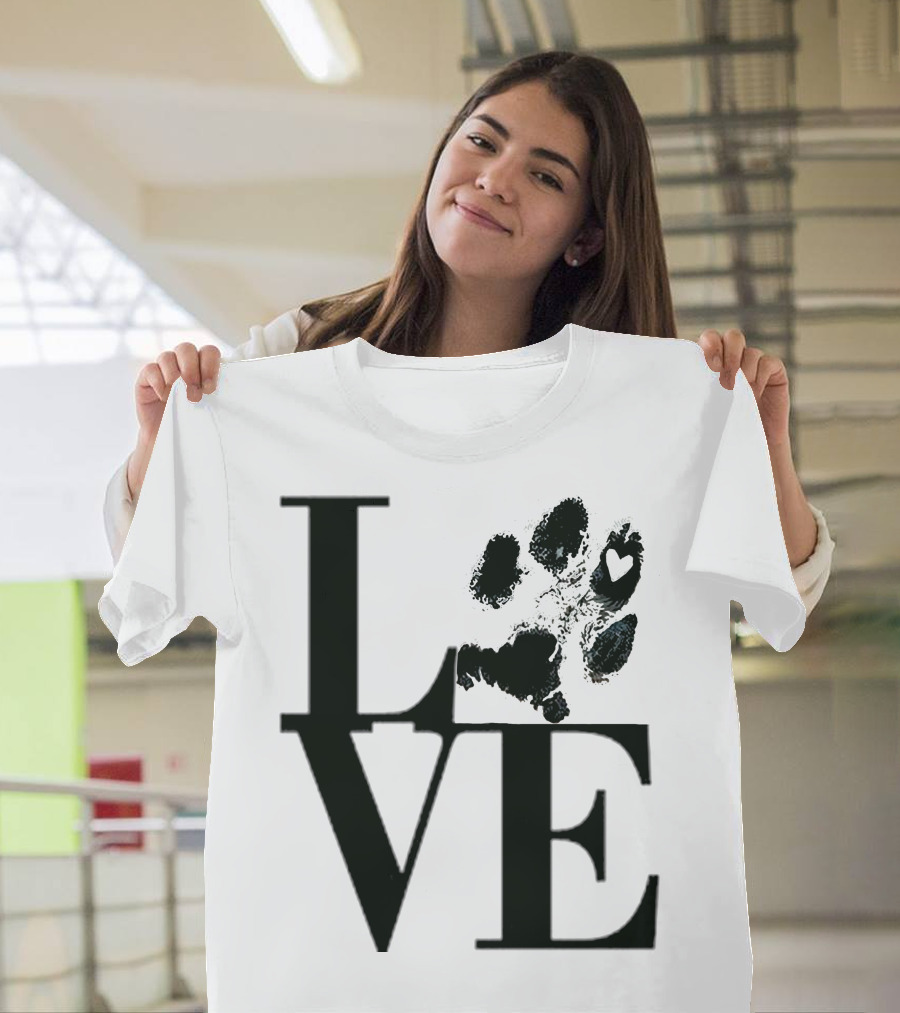 LOVE Paw Print Dog T-Shirt