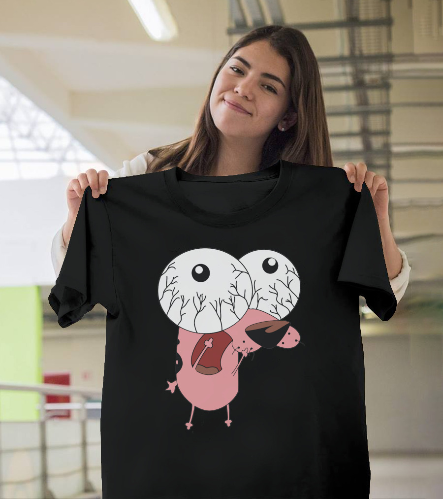 Personnage De Cartoon Oeil Globuleux et Rose T-Shirt