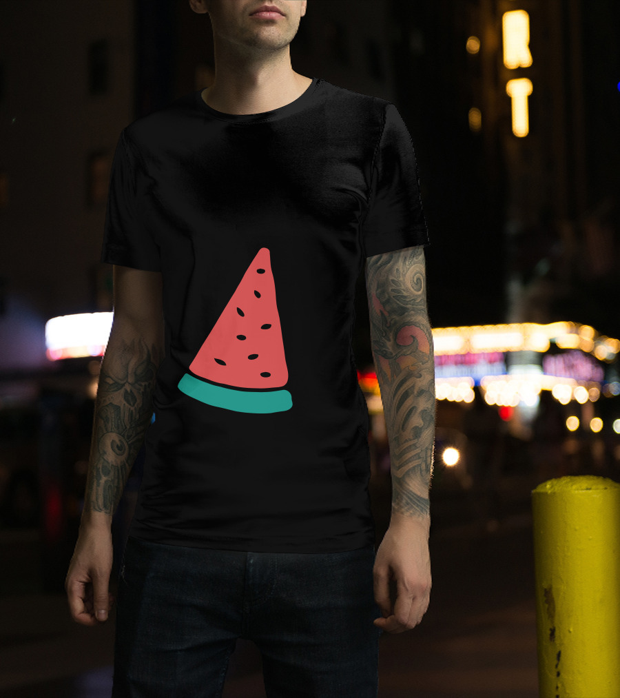 Summer Alien Invasion Watermelon UFO Beam Bright Color T-Shirt