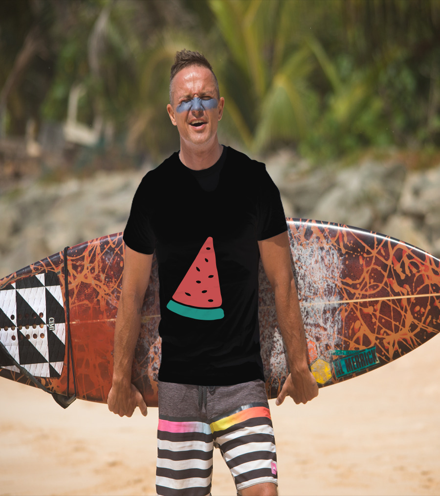 Summer Alien Invasion Watermelon UFO Beam Bright Color T-Shirt