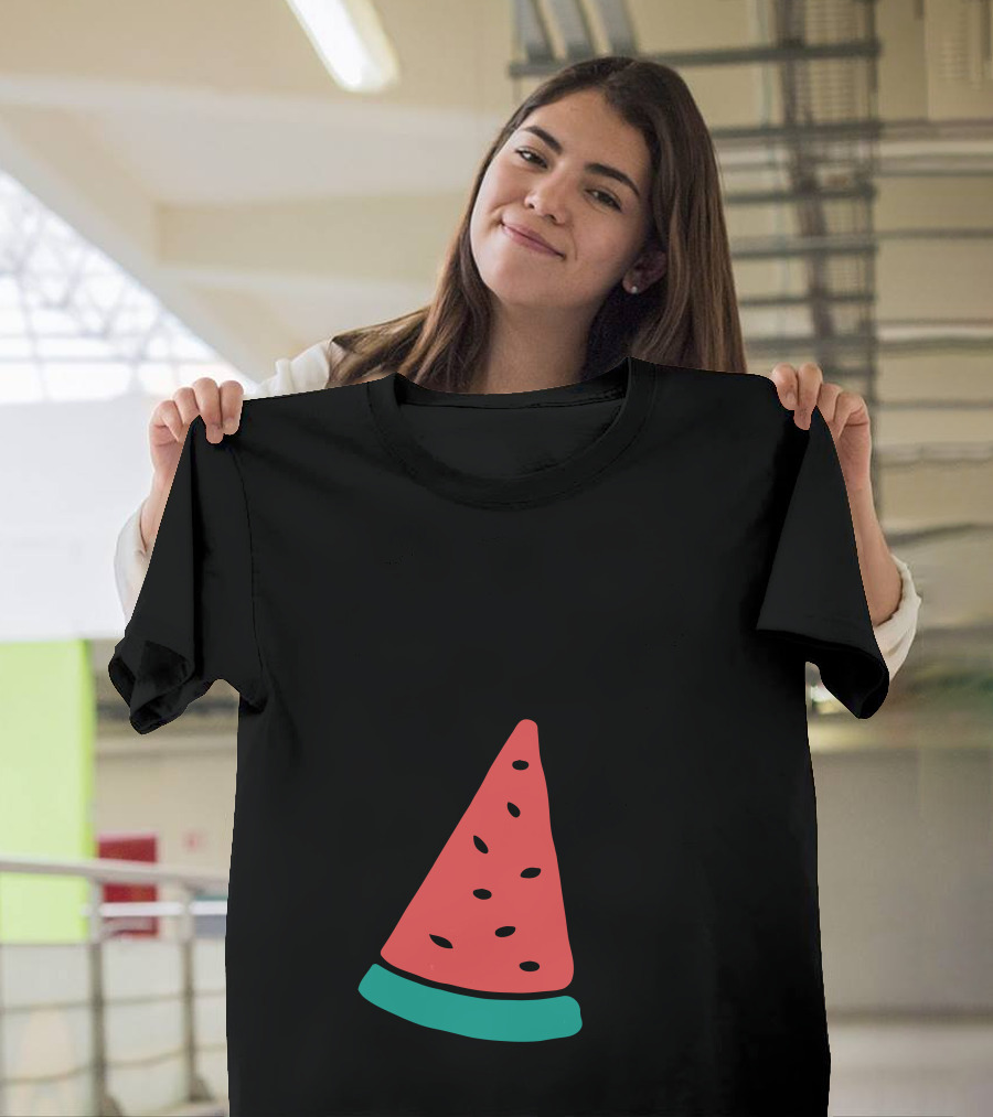 Summer Alien Invasion Watermelon UFO Beam Bright Color T-Shirt