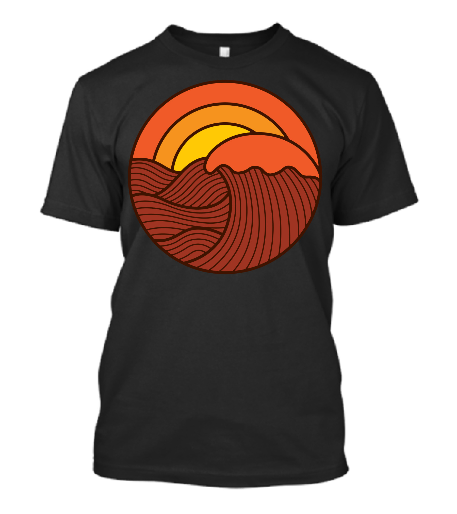 Sunset Circle Retro Wave And Sun Lines T-Shirt
