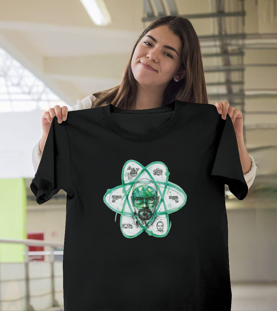 Braking Bad Walter White Atomic Symbol with Guns RV and Cash Icons T-Shirt