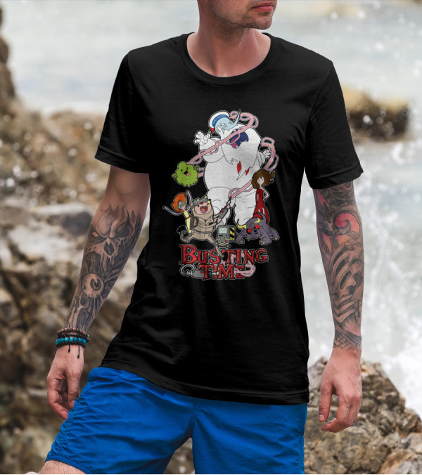 Busting Time An Awesome Amalgam Of Ghosts With Characters And Monsters T-Shirt