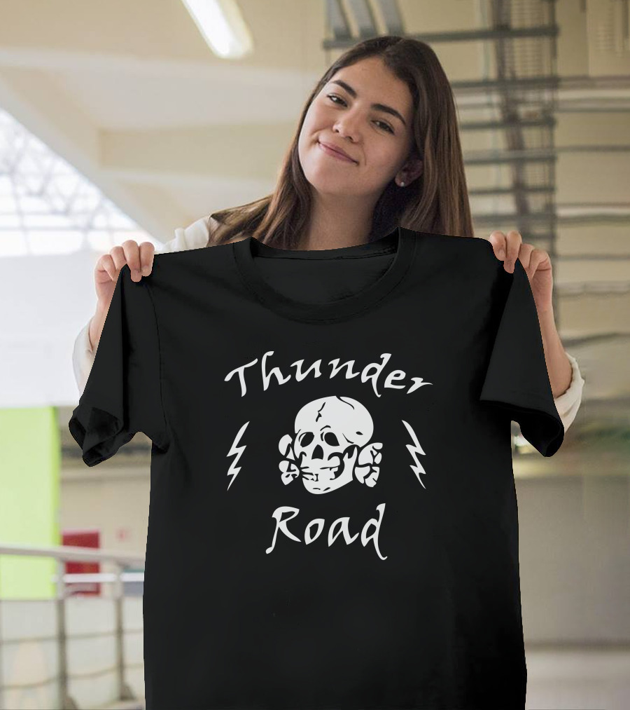 Thunder Road Skull with Lightning Bolts T-Shirt