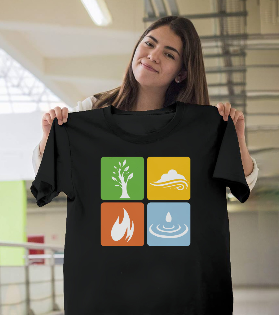 Four Elements Tree Wind Fire Water T-Shirt