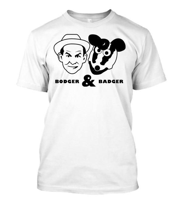 Bodger And Badger Iconic Duo Graphic Retro TV Show Nostalgia T-Shirt