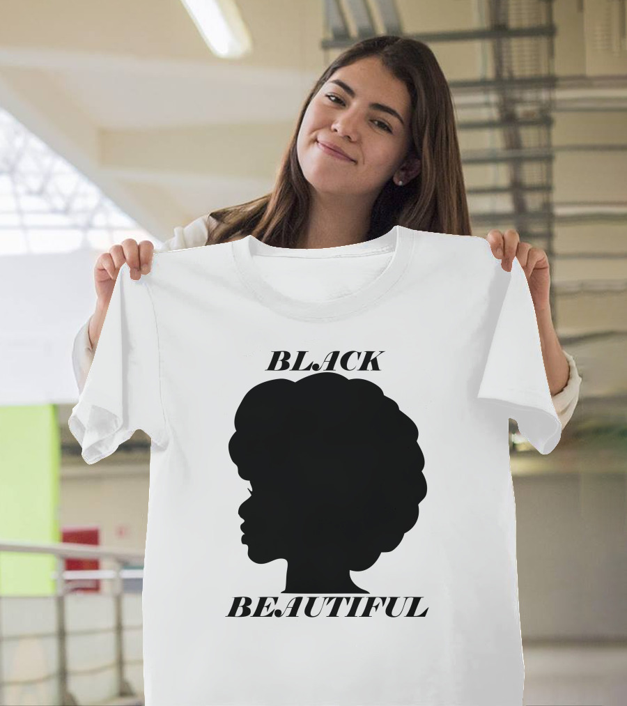 BLACK BEAUTIFUL Silhouette Afro Profile T-Shirt