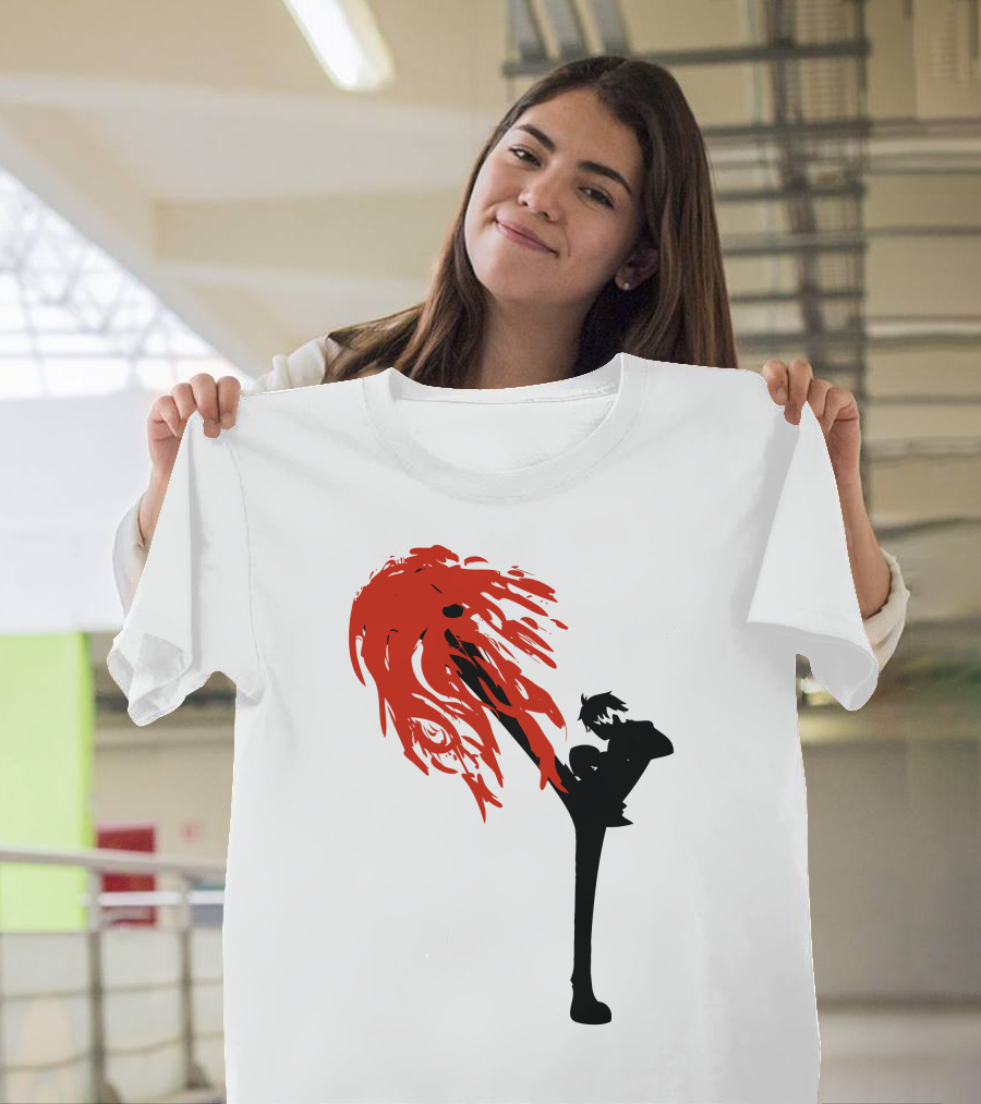 Black Leg Red Fiery Kick T-Shirt