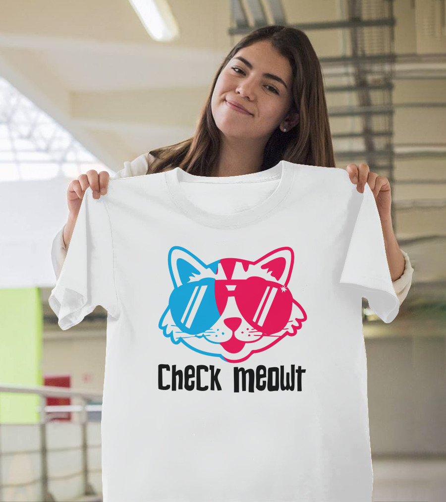 Check Meowt Cool Cat with Sunglasses T-Shirt