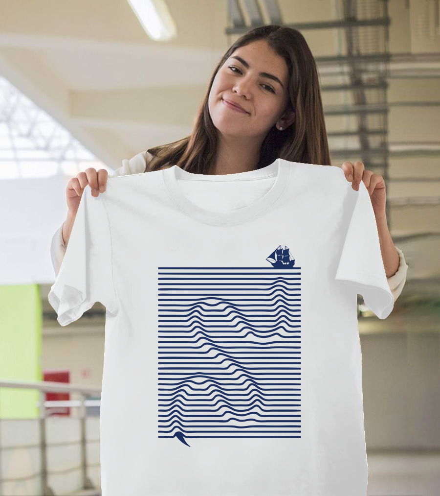 Deep Rising Nautical Ship and Serpent Waves T-Shirt