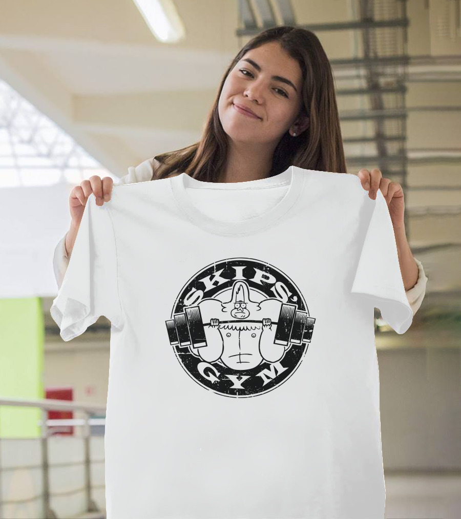 Regular Show Skips Gym Weightlifting Buff Cartoon Fitness T-Shirt
