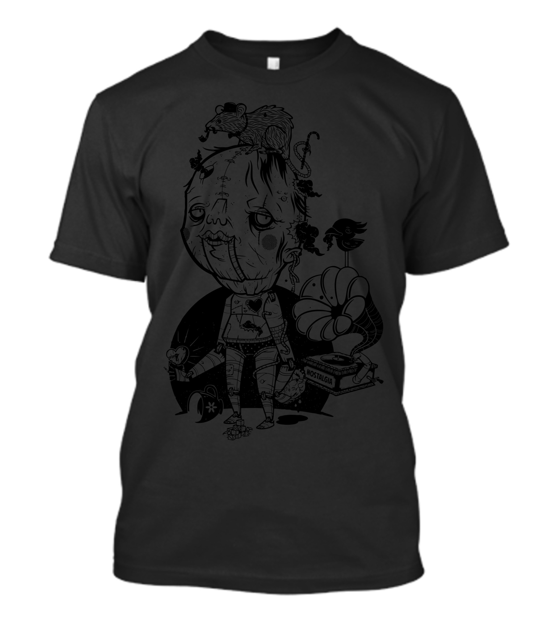 Nostalgia Creature With Animals And Gramophone T-Shirt