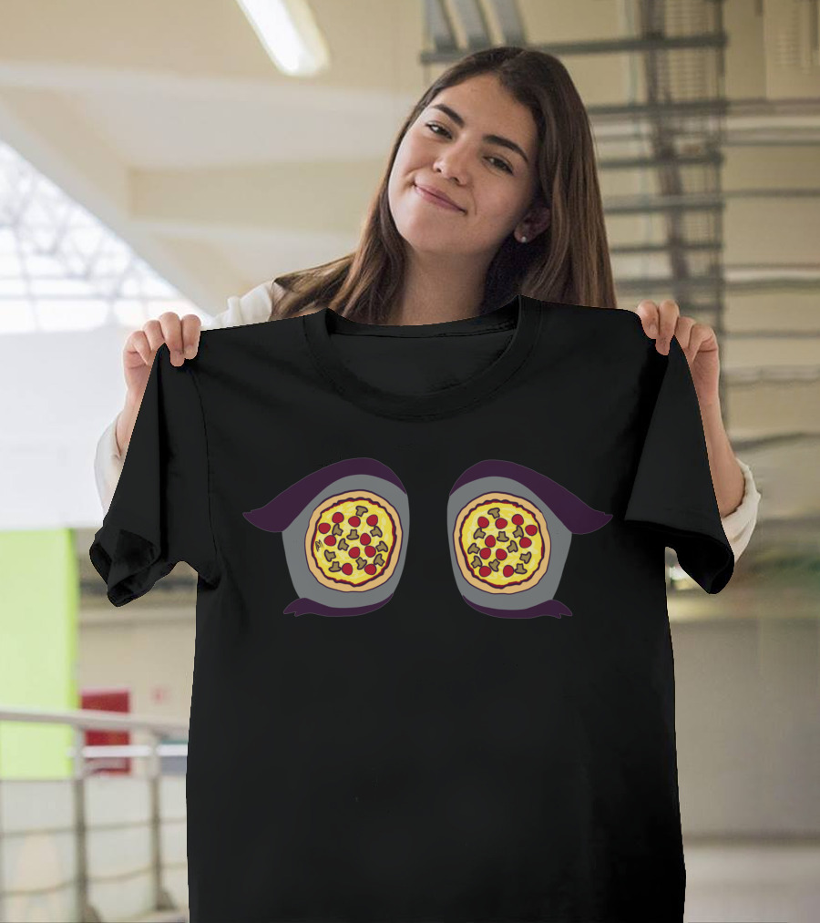 Moe Pizza Eyes Illustration with Topping Details T-Shirt