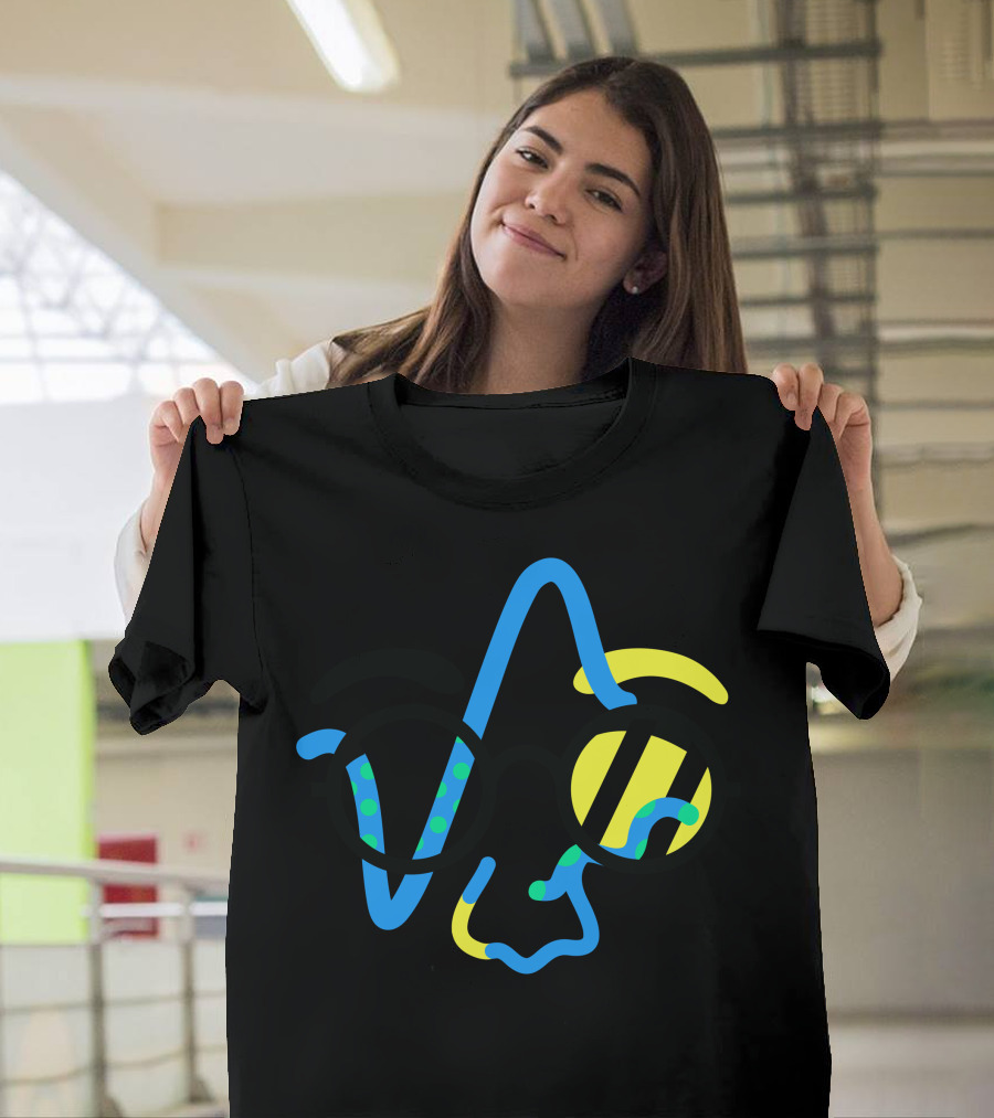 Mr Personality Abstract Line Art Face Glasses T-Shirt