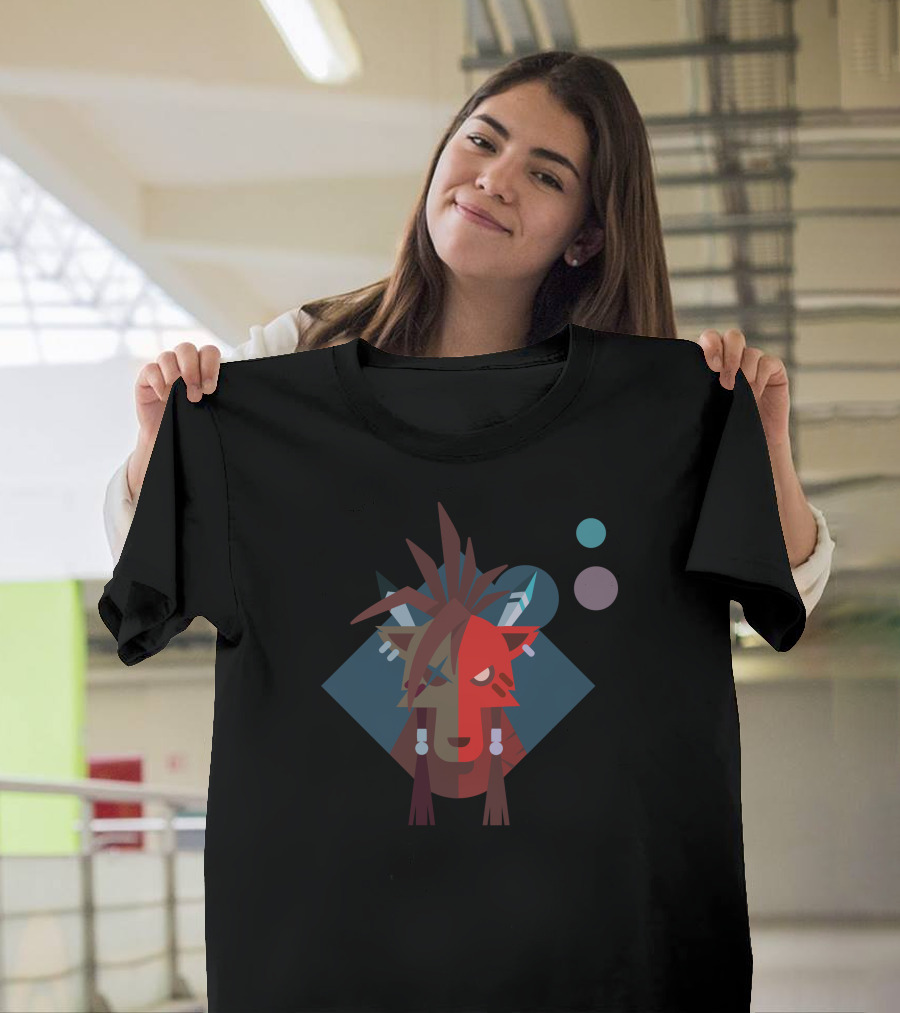 Red XIII Final Fantasy Inspired Geometric T-Shirt