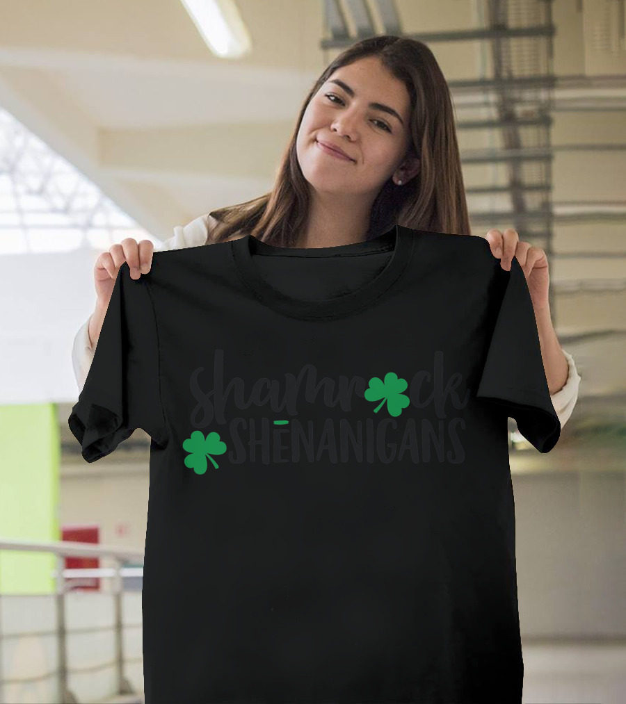 Shamrock Shenanigans Clover Playful Mischief T-Shirt