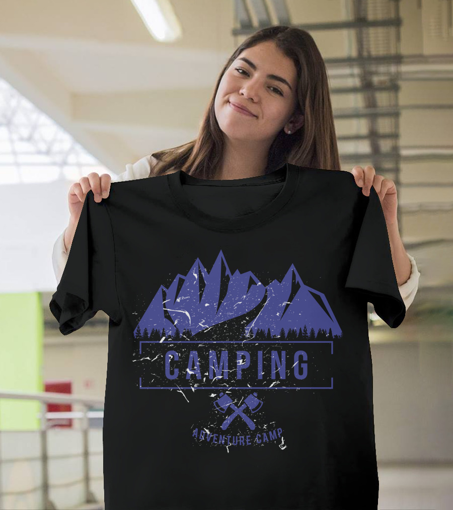 Camping Adventure Camp Mountain Axes T-Shirt