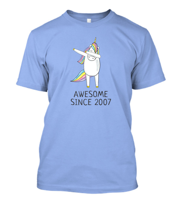 Dabbing Unicorn Awesome Since 2007 Birthday T-Shirt