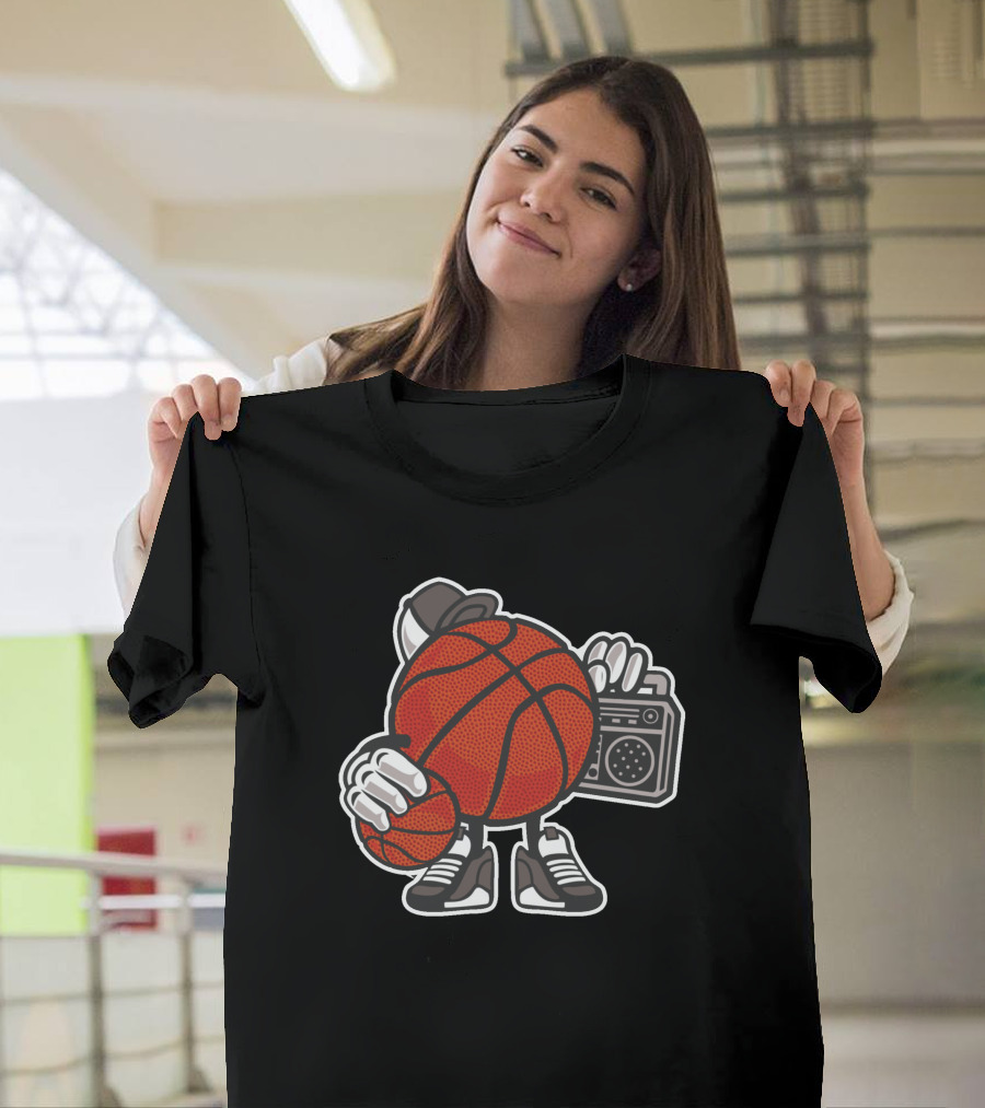 Basketball Ball Player Boombox Music T-Shirt