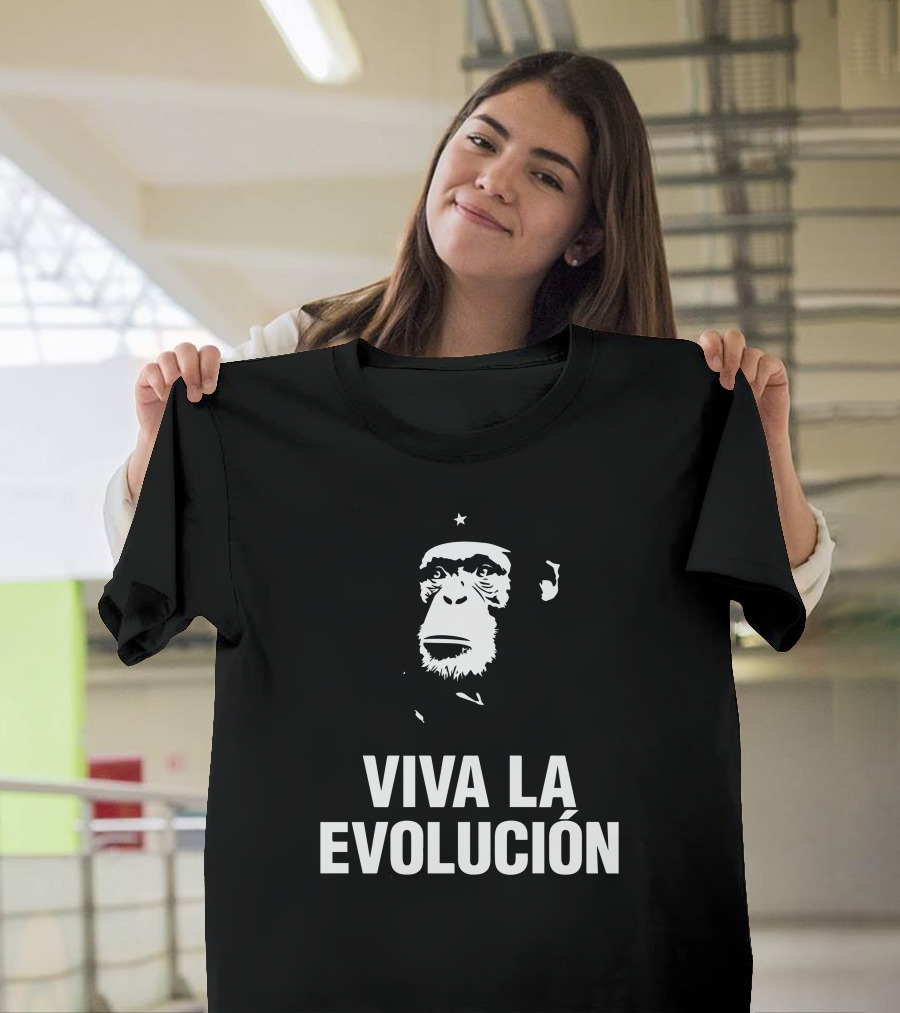Chimp in Che Guevara Beret Viva La Evolución T-Shirt