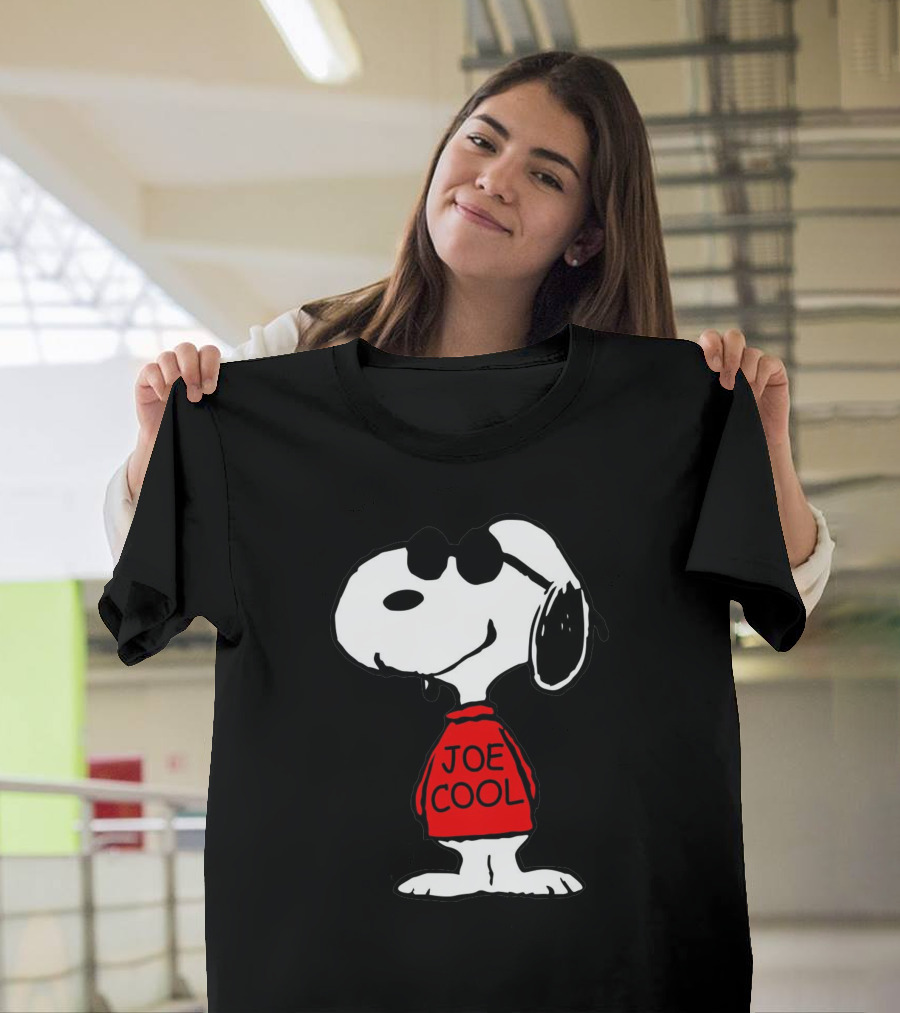 Snoopy Joe Cool Red Shirt Black Glasses Peanuts T-Shirt