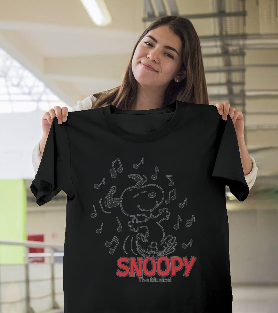 Snoopy The Musical Dancing with Musical Notes T-Shirt