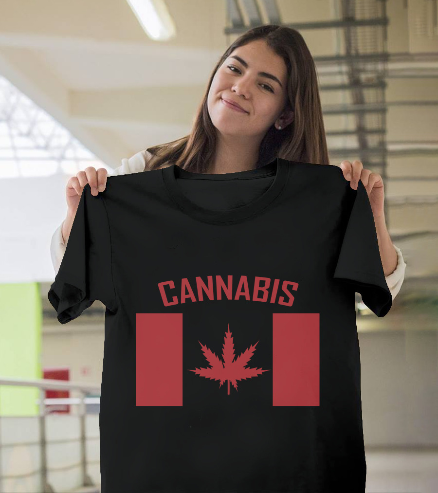 Cannabis Maple Leaf Flag T-Shirt