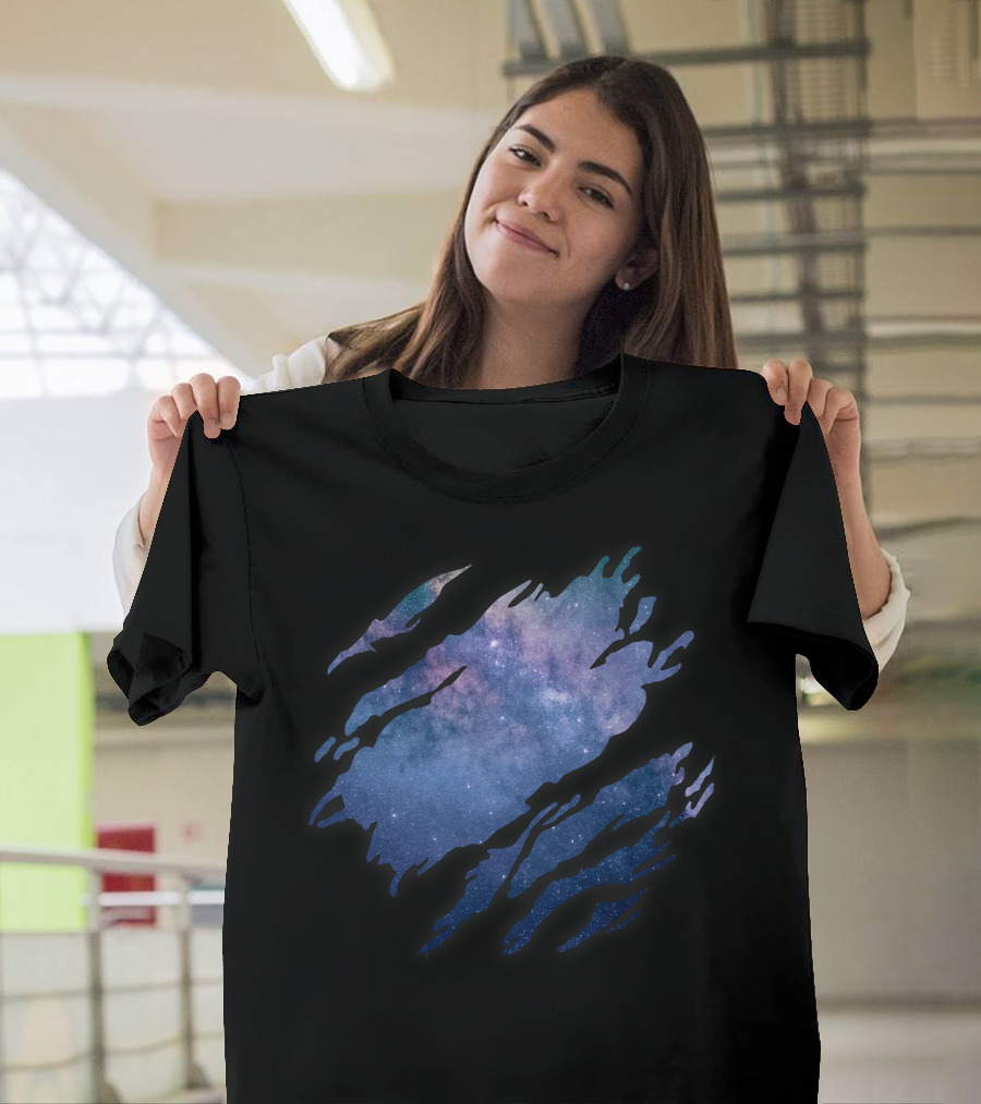 Deep Space Galaxy Claws Rip T-Shirt