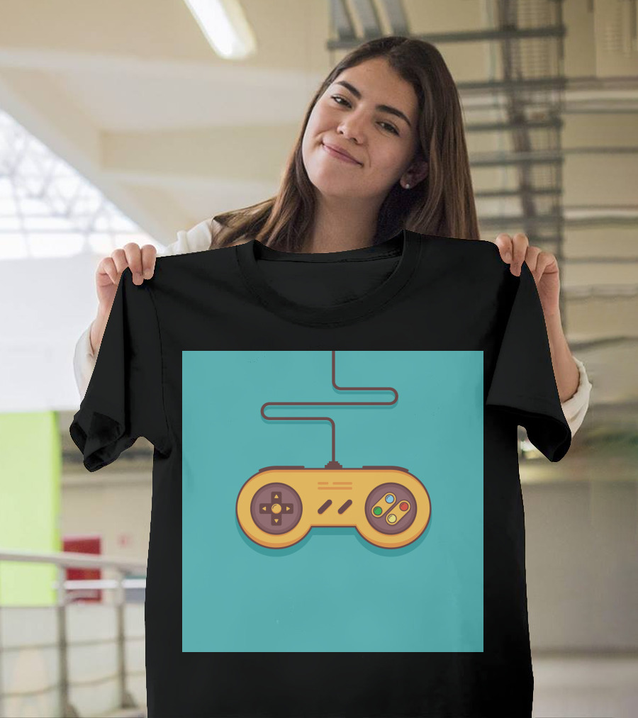 Retro Gaming Console Yellow Controller Vintage T-Shirt