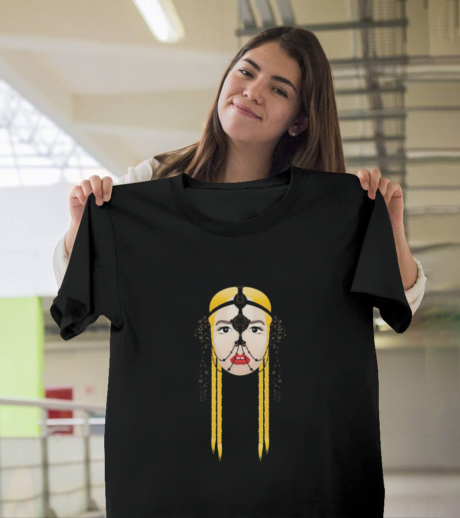 GTA Red Lips Feat Sam Bruno Star Wars Queen Amidala Headpiece Yellow Braids T-Shirt